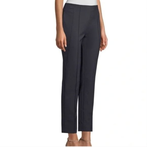 ESCADA dark navy seamed Tuska Techno cigarette pants size 38/8 - Picture 1 of 15